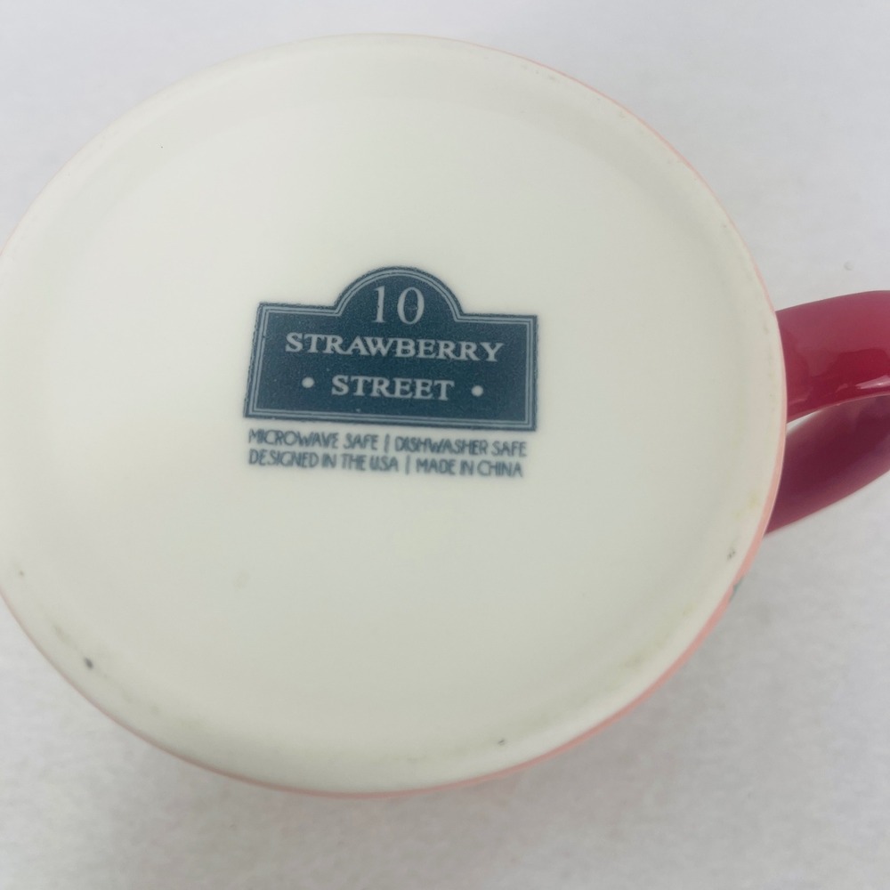 10 Strawberry Street Coffee Mug Pink Christmas Dogs Holiday Sweater Ceramic Exc - Picture 5 of 10